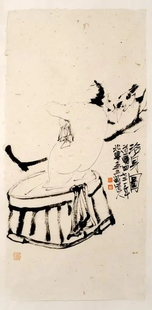 三岁道人王文超文人画浴身系列作品赏析