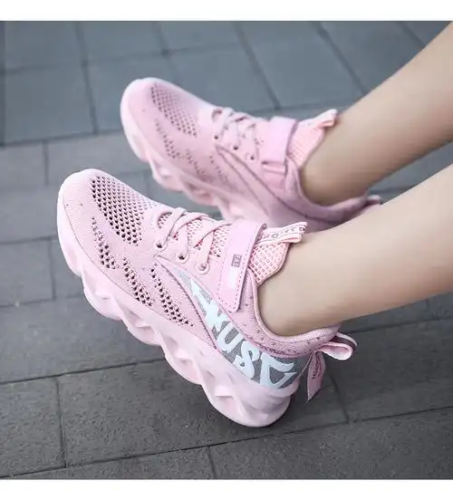 女童跑步鞋712岁春夏季鞋子运动鞋透气网面中大童轻便儿童潮6807粉色