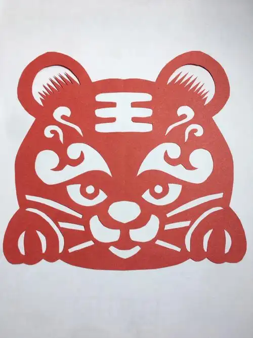 剪纸虎合集1十二生肖虎头老虎对称剪纸