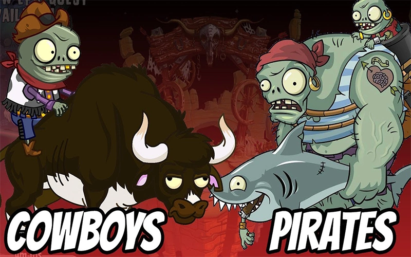 【pvz2】狂野西部僵尸vs海盗港湾僵尸