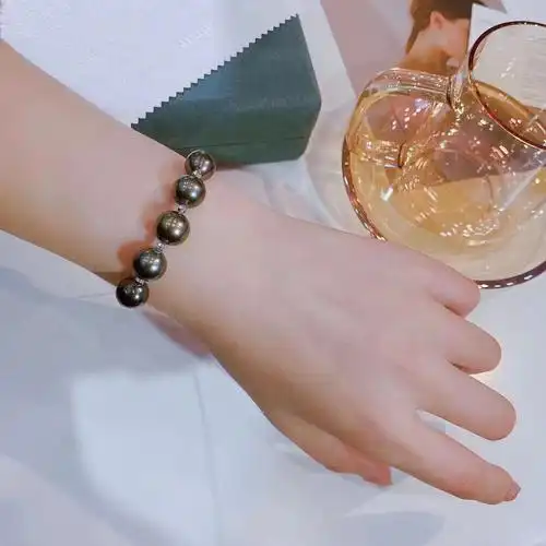 天然珍珠大溪地黑珍珠手链060606