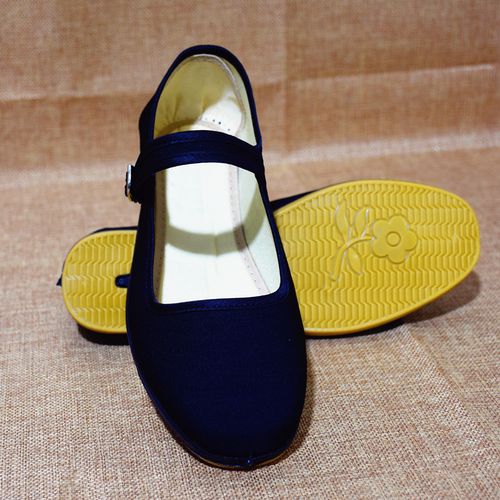 一带女布鞋文艺黑色酒店餐厅工作鞋同瑞福老北京布鞋搭扣阿婆鞋