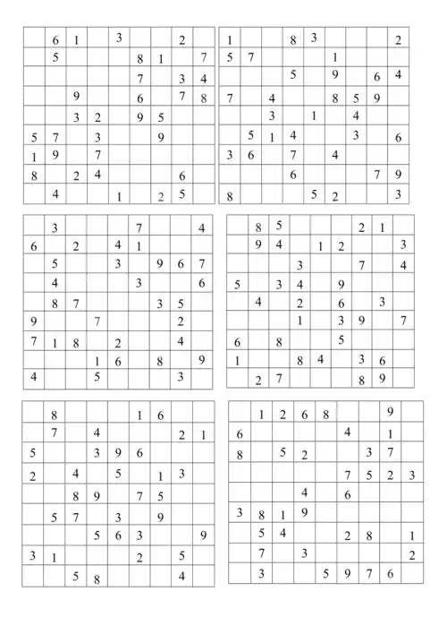 (完整版)小学生数独9宫格-简单(最新整理)