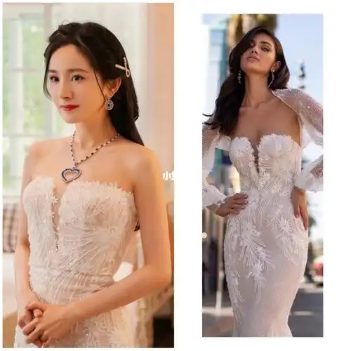 杨幂在《爱的二八定律》中的婚纱造型