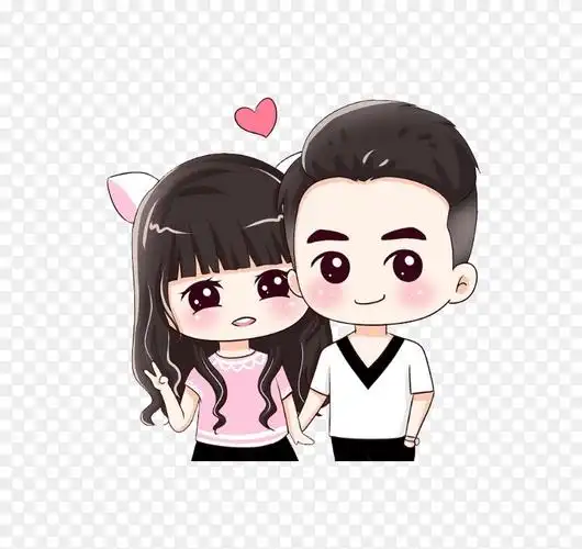 模板下载,本次卡通png透明图片素材主题是卡通重大q版-可爱卡通情侣