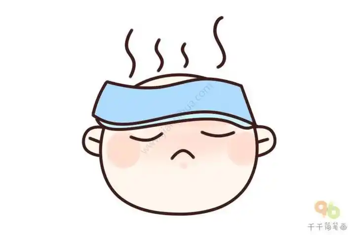 小朋友生病简笔画彩色