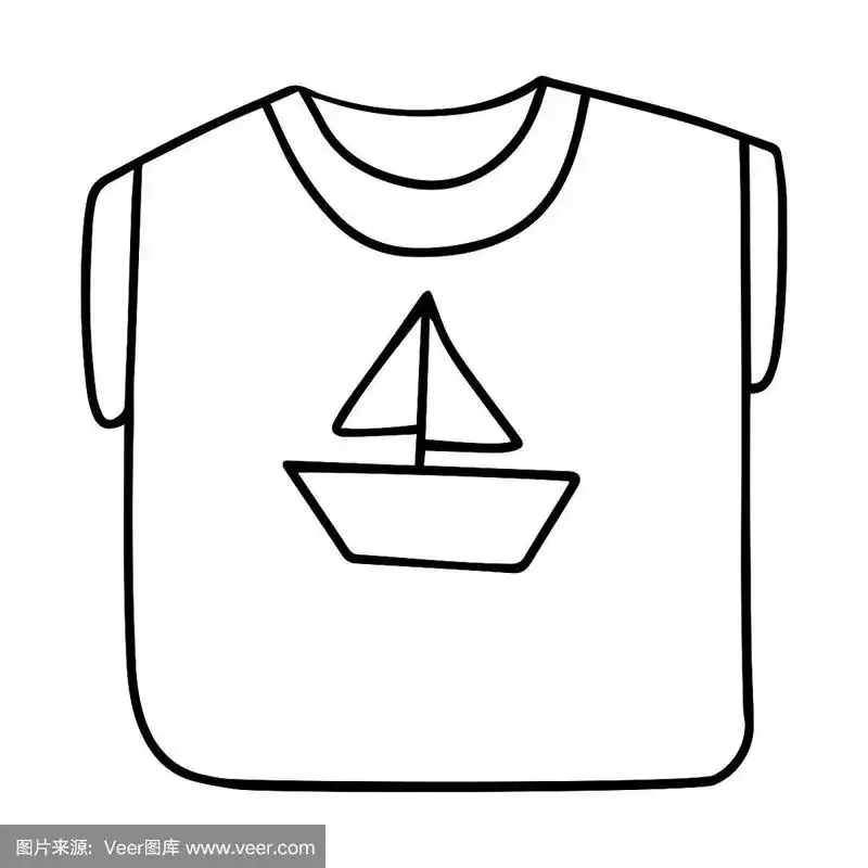 黑白矢量插图在涂鸦风格.简单的轮廓图.手绘和孤立的白色.