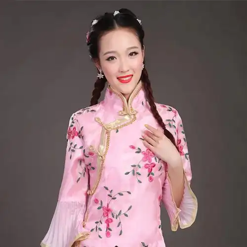 民国古装中式伴娘服小凤仙戏服小姐装儿童古筝演出服女舞台演出春