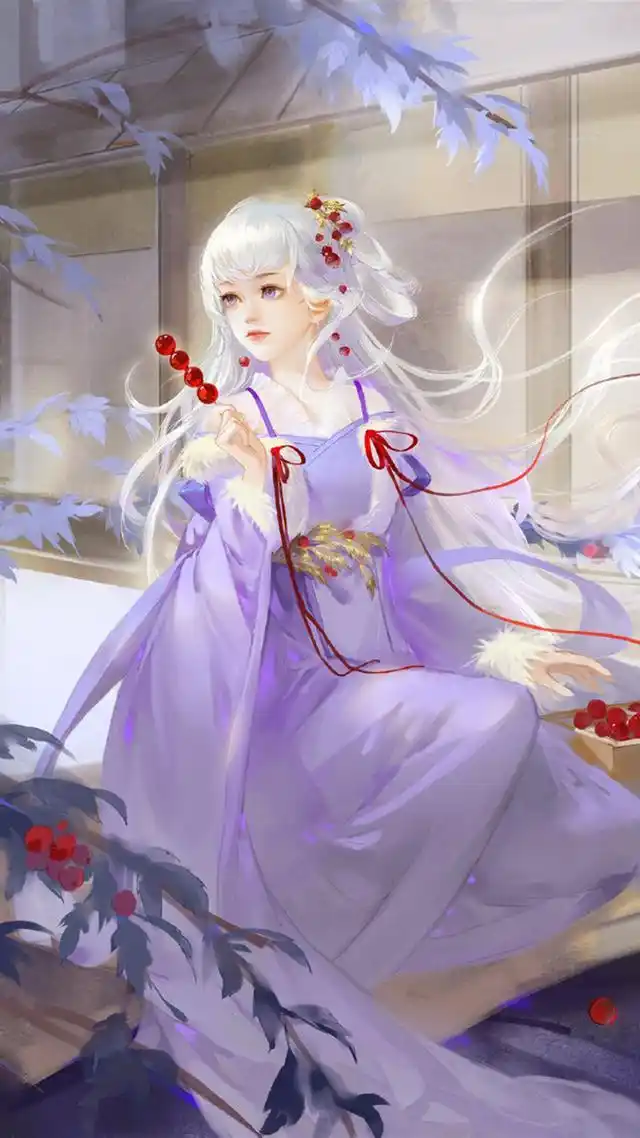 古风少女插画,细腻的笔触让人物栩栩如生,时而俏皮时而优雅