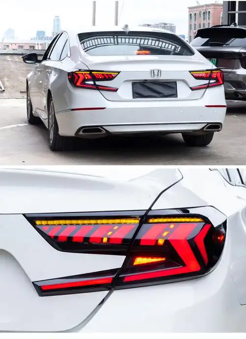 适用于十代雅阁尾灯总成改装十代半雅阁led流光转向刹车灯led尾灯