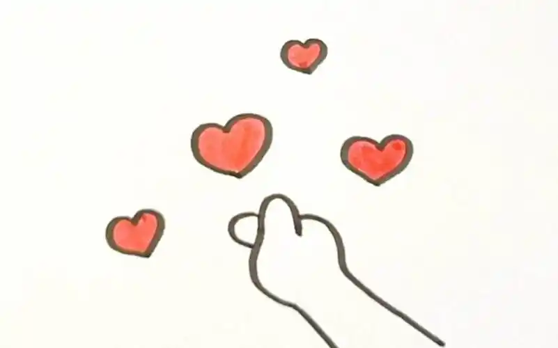 一看就会的比心手势简笔画【简笔画】10秒教你用"y"比心,超级简单一看