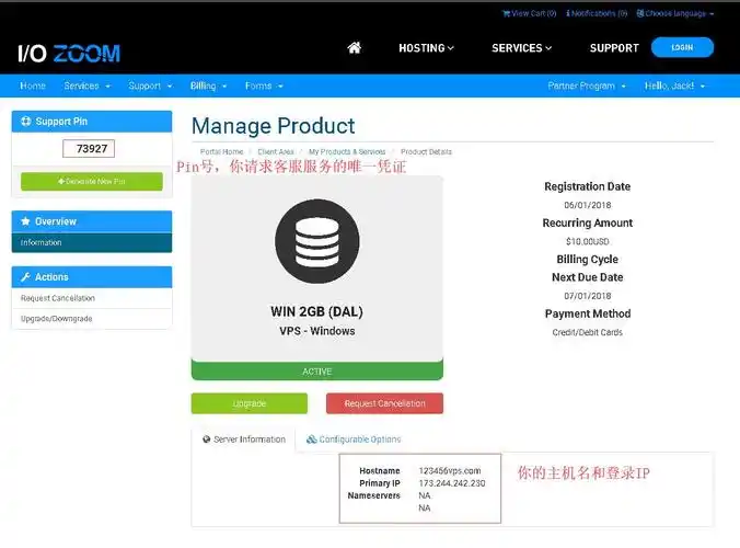 io zoom美国 windows vps 服务器信息