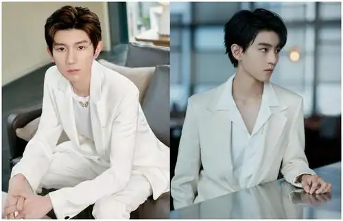 王源王俊凯不愧是一起长大的,二人同穿白西装,帅气效果不相上下