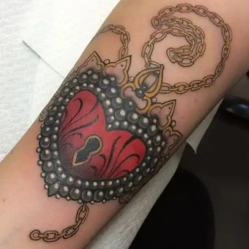 心形纹身图案 多款简单线条纹身心形经典纹身图案(7/8)