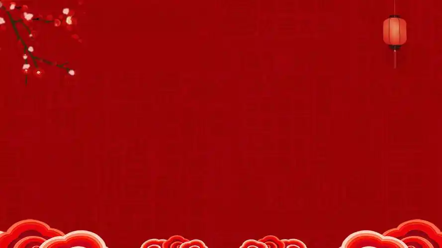 传统中国年吉祥喜庆红幻灯片背景(5张)