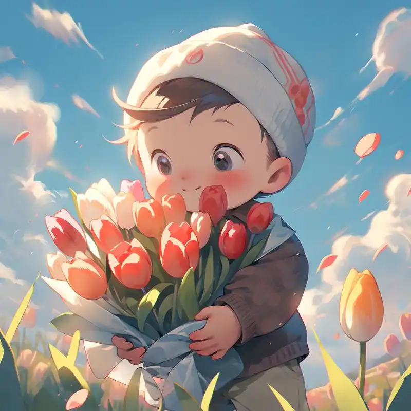 头像 | 抱花情头(男生篇) 「郁金香93花语:最爱,只在乎你一人」 好