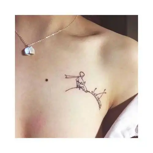 刚纹过身的小公举来怒答一番～ 瞒着家里人去的,第一个图案是小王子.