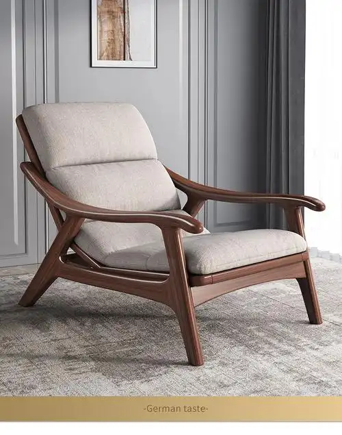 实木躺椅阳台家用休闲午睡新中式椅子现代懒人卧室北欧单人沙发椅