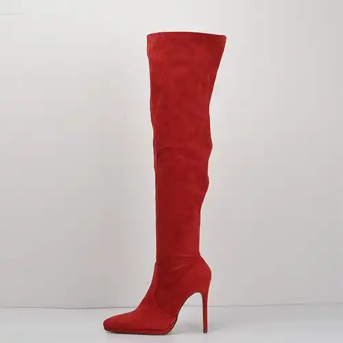 靴尖头单靴红色高跟靴红色靴子婚鞋百搭马丁靴已售15新品淘宝￥268折