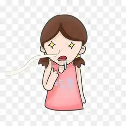 流口水的小女孩插画