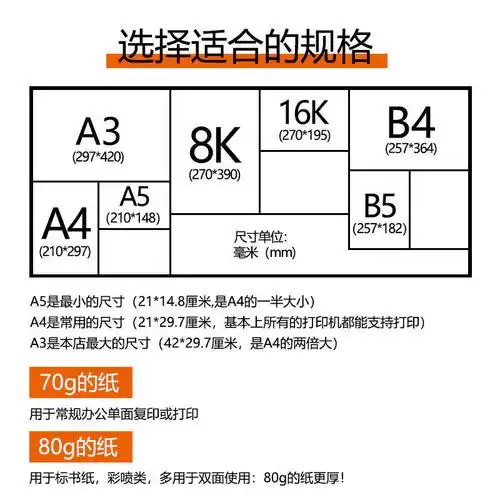 网红款批发白纸a4纸加厚a5纸a3纸打印纸草纸500张纸试卷纸纸复印纸100
