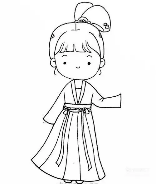 简笔画古装怀孕女孩集