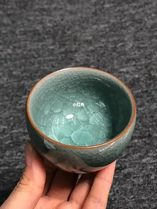 叶小春冰裂杯龙泉青瓷哥窑茶杯