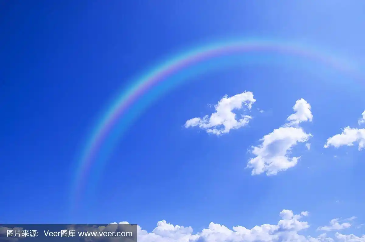 蓝天白云和彩虹