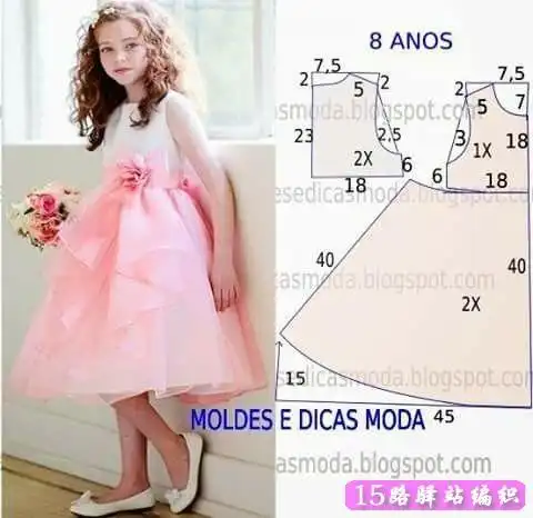 给大家找一些儿童裙子的裁剪图样