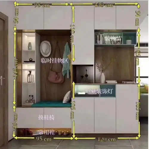 玄关鞋柜尺寸结构图需要的童鞋收藏