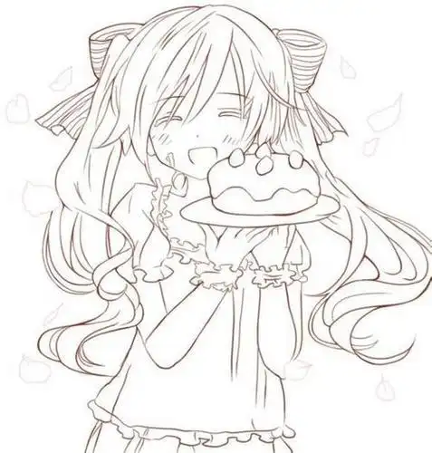 二次元少女h简笔画