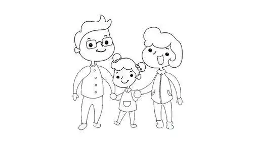 品类多两个女孩手牵手简笔画妈妈孩子牵手上幼儿园简笔画手拉手亲子简