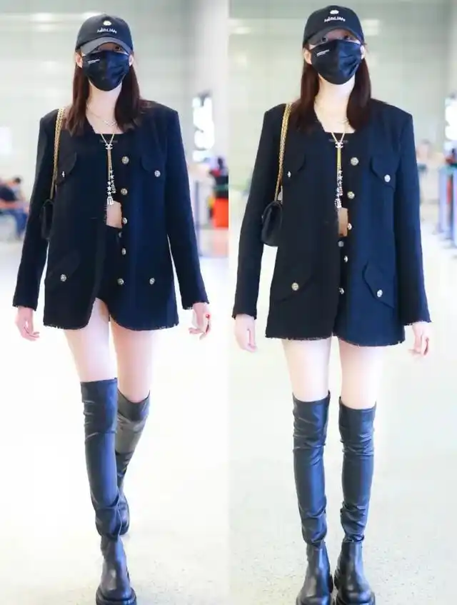 关晓彤110cm大长腿是勒出来的一双过膝靴腿精人设崩了