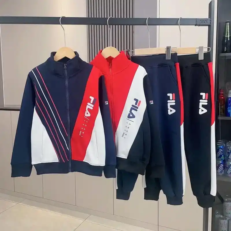 斐乐儿童拼色拉链立领运动套装.专柜春季新款 中大童男女童 拼 - 抖音