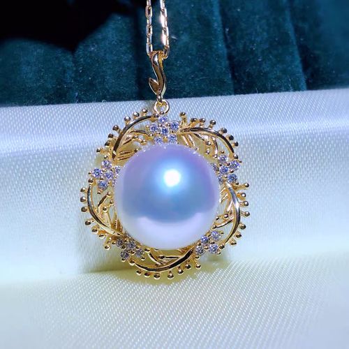 淡水真珍珠吊坠项链10-11mm正圆正品强光送女友礼物s925银锁骨链