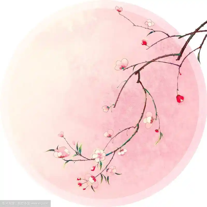 手绘唯美清新古风花枝