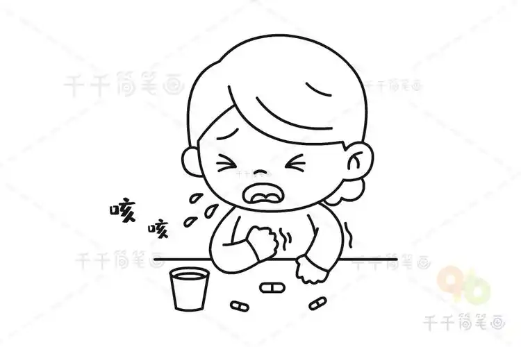 肺炎简笔画肺炎特征干咳