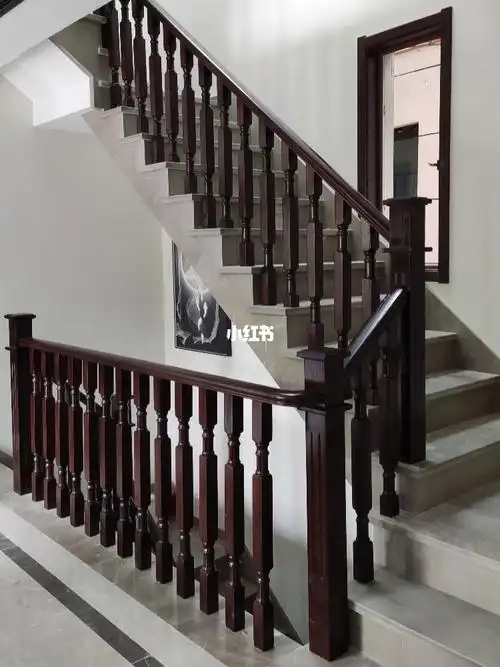 楼梯设计灵感库  #别墅楼梯扶手  #实木楼梯扶手  #新中式  #九尚