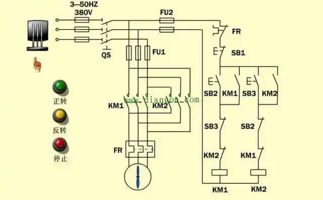 三相异步电动机星三角 正反转电路图原理