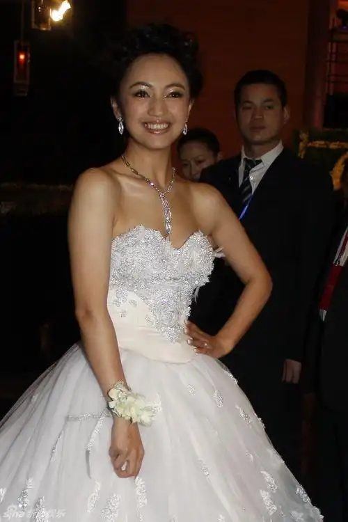 高清图:罗海琼费麒携手入会场 新娘大方秀婚纱造型_高清图集_新浪网