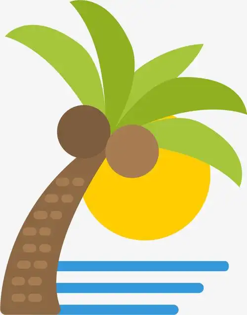 小岛卡通矢量夏威夷