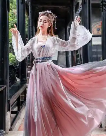 宾容古装汉服套装女学生长款舞蹈衣服超仙飘逸花神赋沧海赋仙女裙冬款