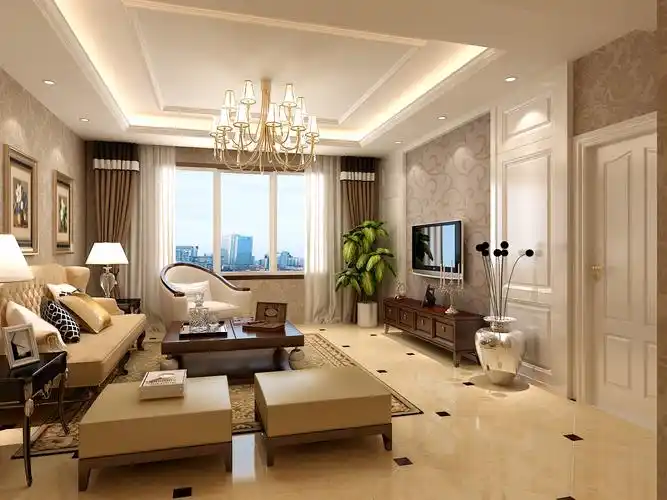 生活家装饰 --东方公馆169平米三居室客厅新古典风格装修效果图