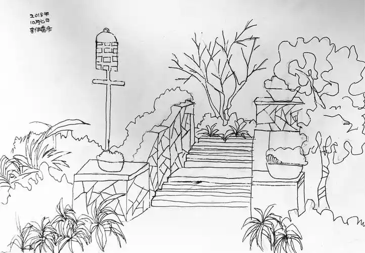 10.7周日下午金凤路校区创意素描班《速写树木》