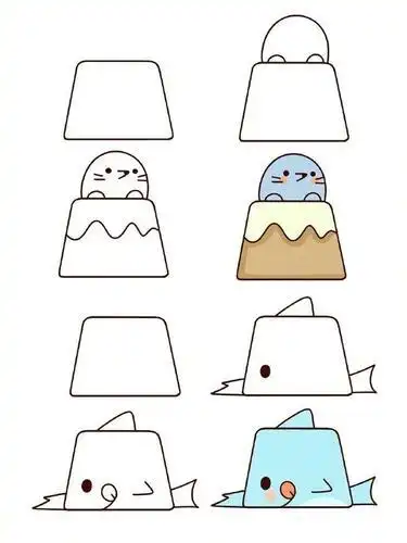 各种形状拼图图案动物简笔画 简笔画图片大全-普车都