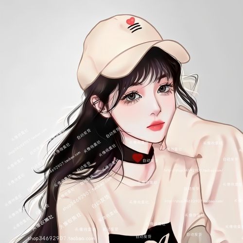 头像 女 卡通 动漫 手绘 美女 高清头像 戴帽子漂亮女生 自动发货