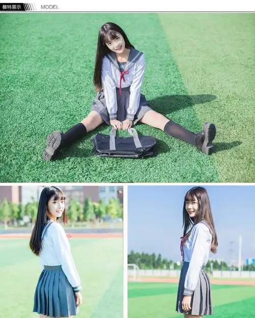 供应 日系二本长袖jk水手服中学生制服裙班服校园风女生cosplay校服
