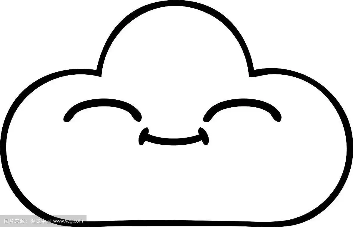 线画卡通白云
