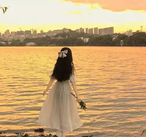 ins落日看海女生头像