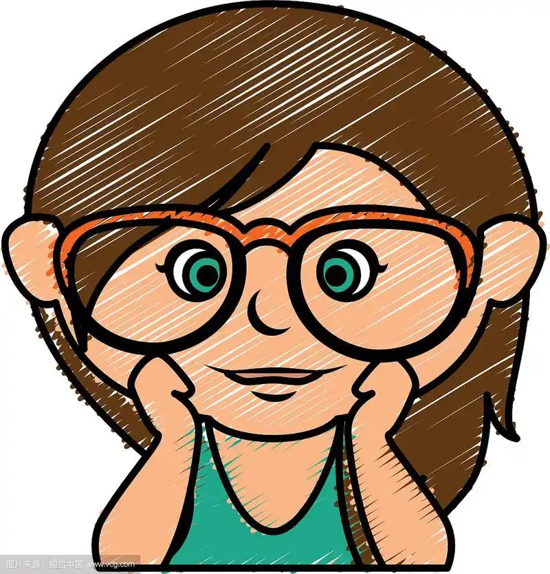 戴眼镜的可爱小女孩